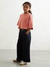 9-13 yrs Cotton Oversized Cropped T-Shirt in Rose | Reiss USA