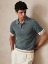 | Ché Cotton Knit Polo Shirt in Airforce Blue | Reiss US