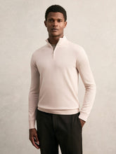 Merino Wool Half-Zip Jumper in Beige | Reiss Sale