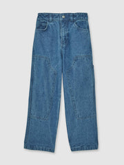 13-14 yrs Straight-Leg Carpenter Jeans in Mid Blue | Reiss USA