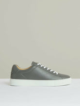 Leather Low-Top Trainers in Graphite Grey | Reiss Sale