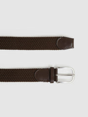 Basket Weave Belt in Dark Brown | Reiss US