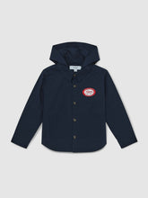 Cotton Removable-Hood Motor Cars Jacket in Navy | Reiss