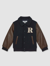 13-14 yrs Motor Cars Press-Stud Bomber Jacket in Navy/Brown | Reiss Discount