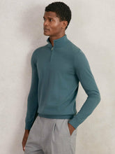 Merino Wool Half Zip Jumper in Orion Blue | Reiss Near Me