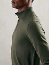 Merino Wool Half-Zip Jumper in Kale Green | Reiss Discount