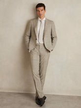 Slim-Fit Wool Check Suit Trousers in Oatmeal Brown | Reiss Near Me
