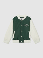 9-13 yrs SmileyWorld Bomber Jacket in Dark Green | Reiss US