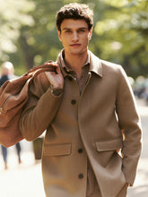 Wool Blend Double Face Button Jacket in Brown | Reiss Sale