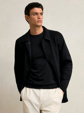 Wool Blend Double Face Button Jacket in Navy | Reiss For Sale