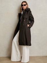 Hooded Insert Trench Coat in Chocolate Brown | Reiss USA