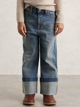 3-9 yrs Straight-Leg Turn-Up Jeans in Blue | Reiss For Sale