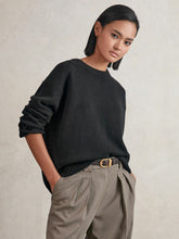 Wool-Cashmere Crew-Neck Jumper in Black | Reiss US