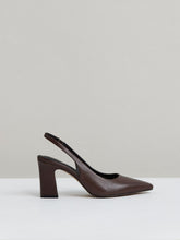 Leather Slingback Court Shoes in Chocolate | Reiss Discount