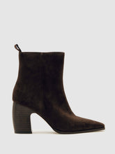 Suede Block-Heel Ankle Boots in Chocolate | Reiss Sale