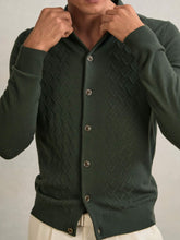 Wool V-Stitch Button-Through Cardigan in Forest Green | Reiss For Sale