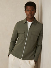Technical Zip-Through Overshirt in Green | Reiss Near Me
