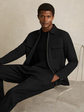 Technical Zip-Through Overshirt in Black | Reiss Discount