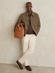 Technical Button Through Jacket in Chestnut Brown | Reiss US