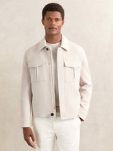 Wool Blend Twin Pocket Zipped Jacket in Ivory | Reiss Sale
