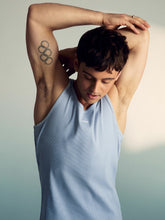 | Tom Daley Cotton Lover Vest with Stretch in Soft Blue | Reiss Discount
