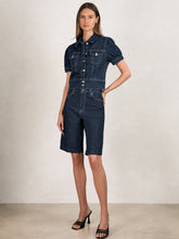 Paige Denim Bermuda Shorts in Navy | Reiss Onsale