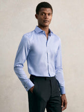 Slim Fit Slim-Fit Cotton-Sateen Shirt in Mid Blue | Reiss US