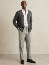 Regular Fit Herringbone Trousers With Cotton in Grey | Reiss USA