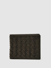 Leather Large Lattice-Effect Wallet in Dark Brown | Reiss Sale