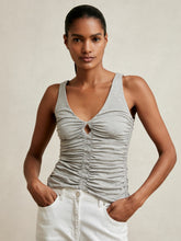 Stretch Lyocell Jersey Ruched Vest in Silver Grey | Reiss US