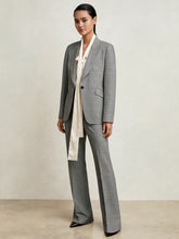 Petite Check Flared Suit Trousers in Grey | Reiss US