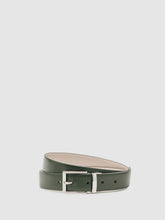 Reversible Leather Belt in Forest Green/Off White | Reiss Near Me