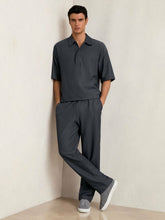Textured Stripe Drawstring Trousers in Petrol Blue | Reiss Discount