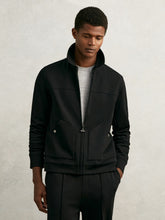 Interlock Zip Through Overshirt in Black | Reiss Discount