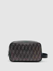 Coated Canvas Monogram Wash Bag in Grey Multi | Reiss US