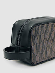 Coated Canvas Monogram Wash Bag in Grey Multi | Reiss US