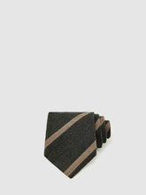 Wool-Silk Striped Tie in Forest Green | Reiss Near Me