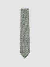 Silk Geometric-Chain Print Tie in Sage | Reiss US