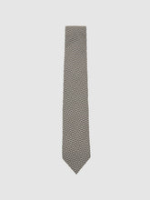 Silk Geometric-Print Tie in Chocolate Brown Multi | Reiss Sale