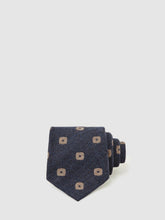 Silk-Wool Square-Medallion Tie in Navy | Reiss Onsale
