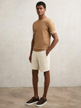 Textured Drawstring Shorts in Stone | Reiss US