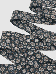 Silk Medallion Print Tie in Indigo Melange | Reiss US