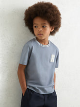 3-9 yrs Cotton Letter Patch T-Shirt in Airforce Blue | Reiss Discount