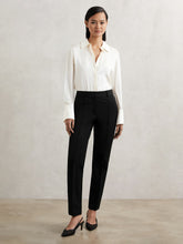 Pintuck Tapered Trousers in Black | Reiss US