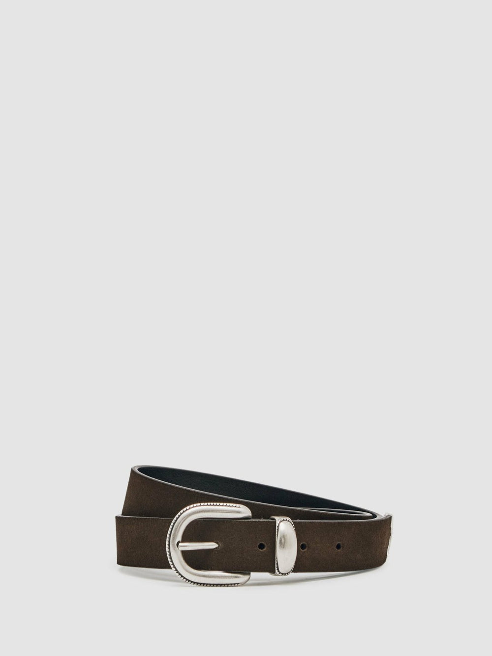 Suede Western-Style Belt in Dark Brown | Reiss Onsale