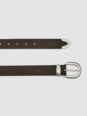 Suede Western-Style Belt in Dark Brown | Reiss Onsale