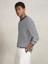 Striped Crew-Neck T-Shirt in Navy/White | Reiss US