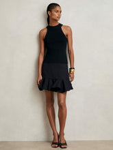 Ruffle-Hem Mini Skirt in Navy | Reiss
