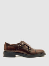 Leather Double-Strap Monk Shoes in Tan | Reiss
