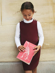 3-9 yrs Button-Detail Sleeveless Shift Dress in Berry | Reiss Sale